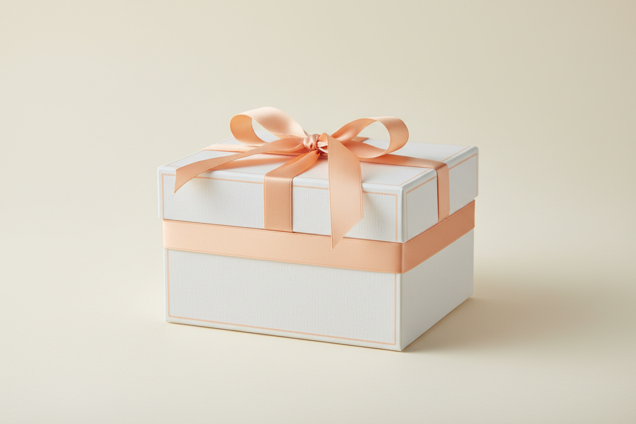 künsliche geschenk pack weiss papier box mit leicht orange bundle nur one